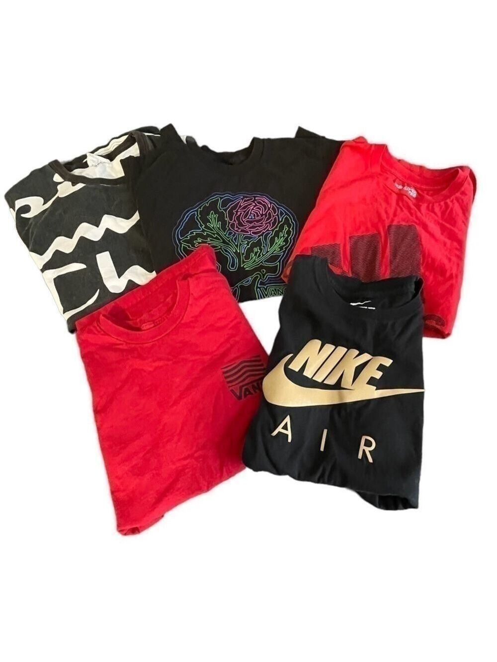 BOYS set of 5 t-shirts Sz S youth Nike Adidas Vans Champion